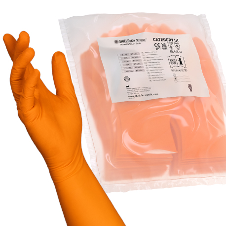 Перчатки нитриловые нестерильные Orange Nitrile™ 300 DI SHIELD Scientific для чистых помещений IBC Nanotex