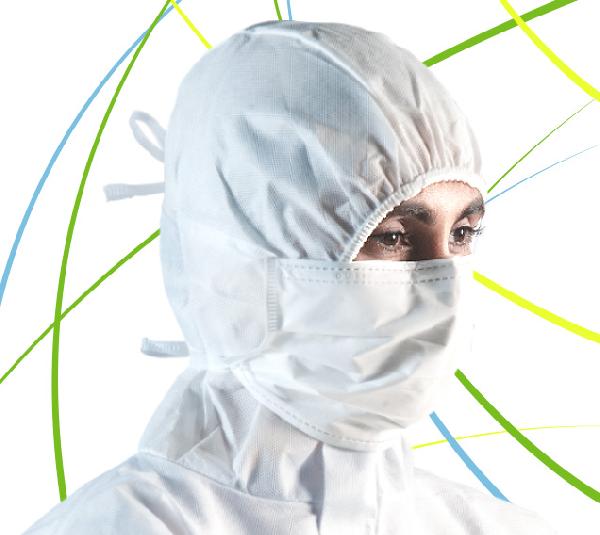 Mаска лицевая одноразовая на завязках Isofield Zetta 230 для чистых помещений IBC Nanotex
