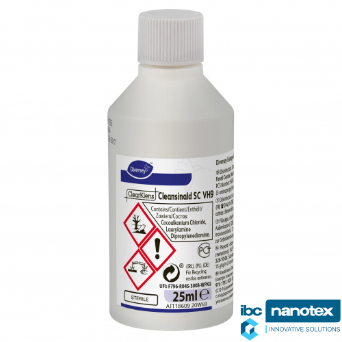 Дезинфектант на базе аммониевых соединений стерильный ClearKlens Cleansinald SC (25 мл) для чистых помещений IBC Nanotex