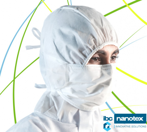 Mаска лицевая одноразовая на завязках Isofield Zetta 230 для чистых помещений IBC Nanotex