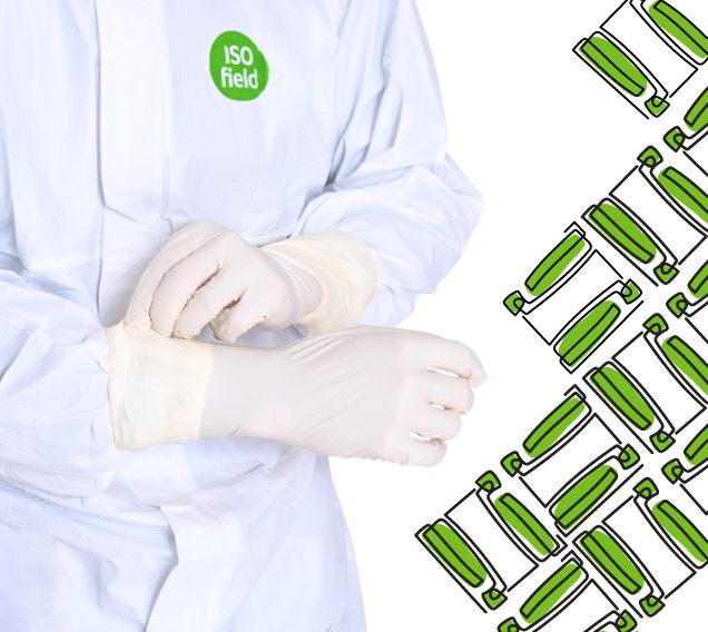 Перчатки стерильные из полихлоропрена (неопрена) для чистых помещений, Isofield Comet