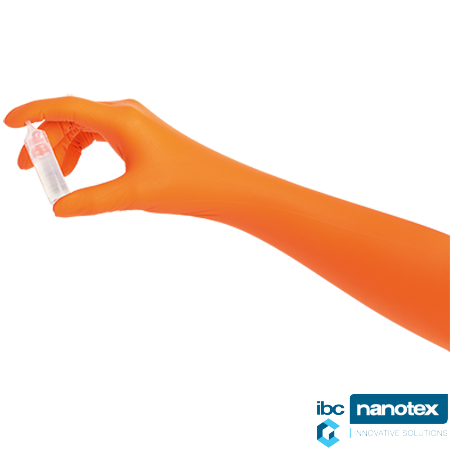 Перчатки стерильные нитриловые Orange Nitrile 300 Dl SHIELD Scientific для чистых помещений IBC Nanotex