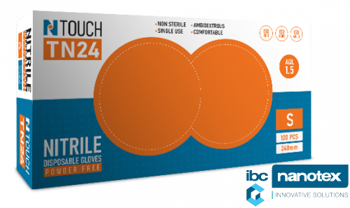 Перчатки нитриловые в диспенсере NTouch TN24 NPro лаборатории IBC Nanotex