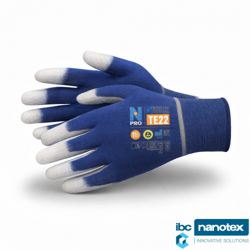 Перчатки трикотажные антистатические с покрытием на пальцах TE22 Npro Ntouch