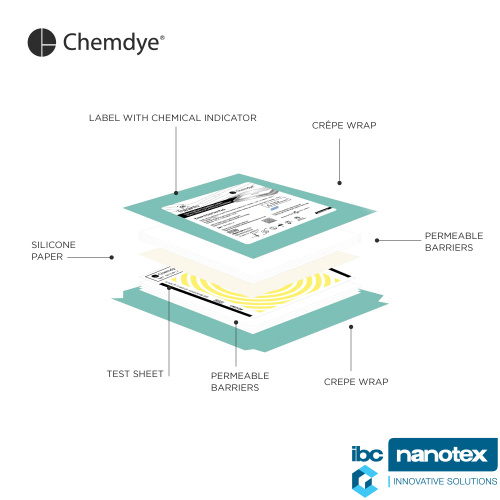 BD125X Химический индикатор. Класс 2. Автоклавирование (стерилизация паром). Chemdye