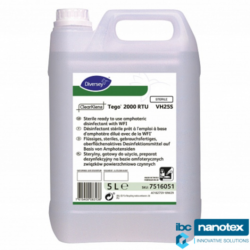Средство дезинфицирующее стерильное амфотерное ClearKlens Tego 2000 RTU (5 литров) для чистых помещений IBC Nanotex