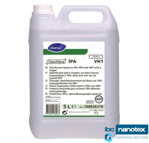 Средство дезинфицирующее стерильное на основе изопропилового спирта ClearKlens IPA 5л  для чистых помещений IBC Nanotex