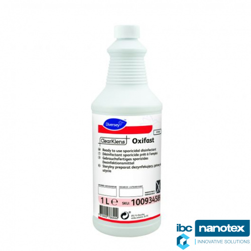 Спороцидное стерильное дезинфицирующее средство ClearKlens Oxifast 1л  для чистых помещений IBC Nanotex